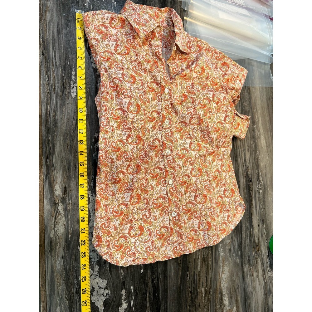 Pendleton Womens Button Down Small 100% Cotton Paisley Print Breathable Summer - Picture 9 of 10